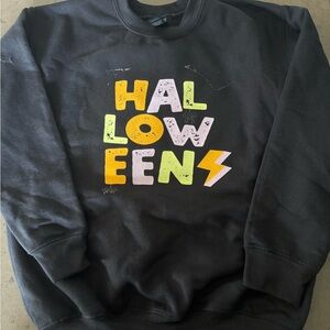 Gildan Black Halloween Graphic Kids Crewneck Sweatshirt